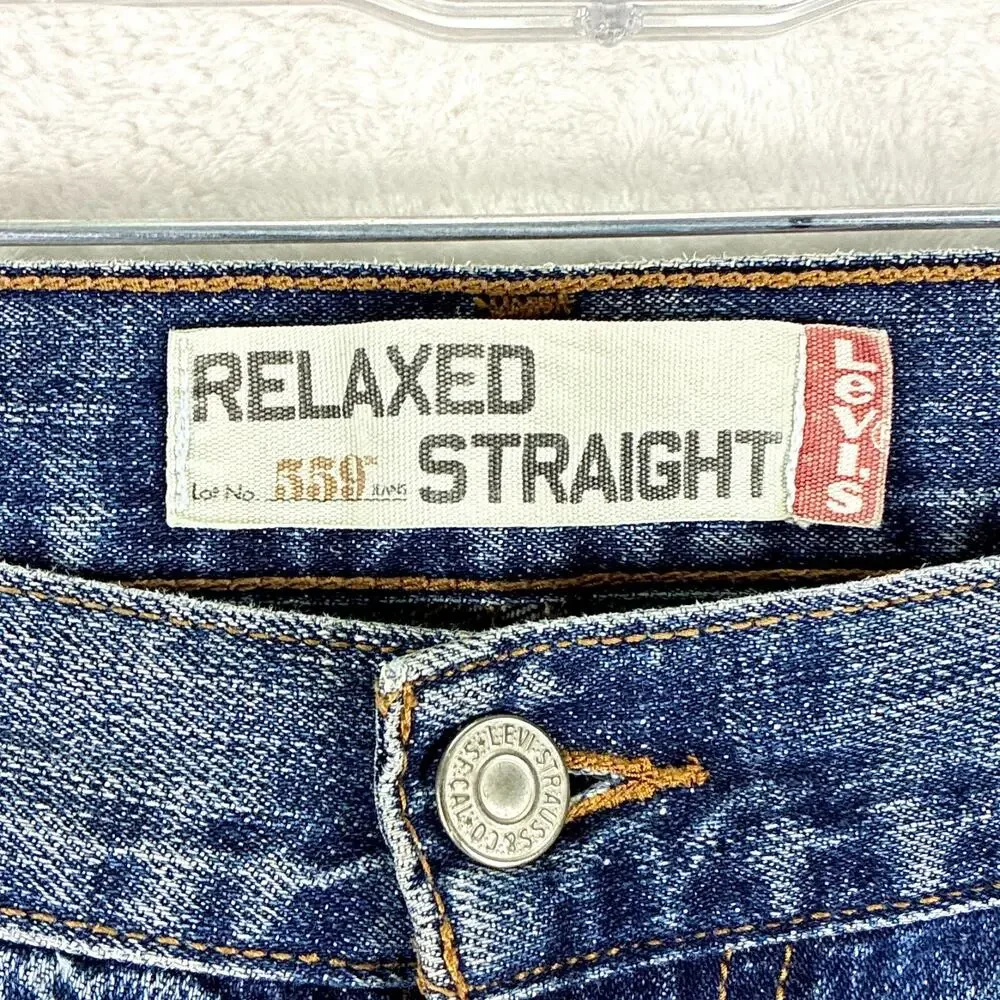 VTG Levis 559 Relaxed Straight Jeans Men 36x30 (34x29) Whiskered Faded Baggy 90s